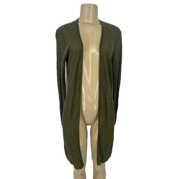 Eileen Fisher XXS Women Open Front Hemp Cardigan Duster Light Breathable TS141 - Picture 1 of 7
